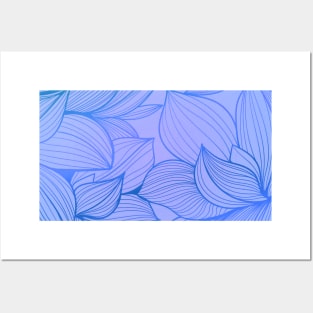 Blue Floral Art Posters and Art